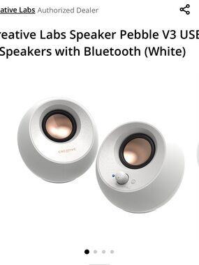 Creative Labs White Round Computer Speakers